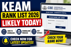 KEAM Rank List 2026 Likely Today