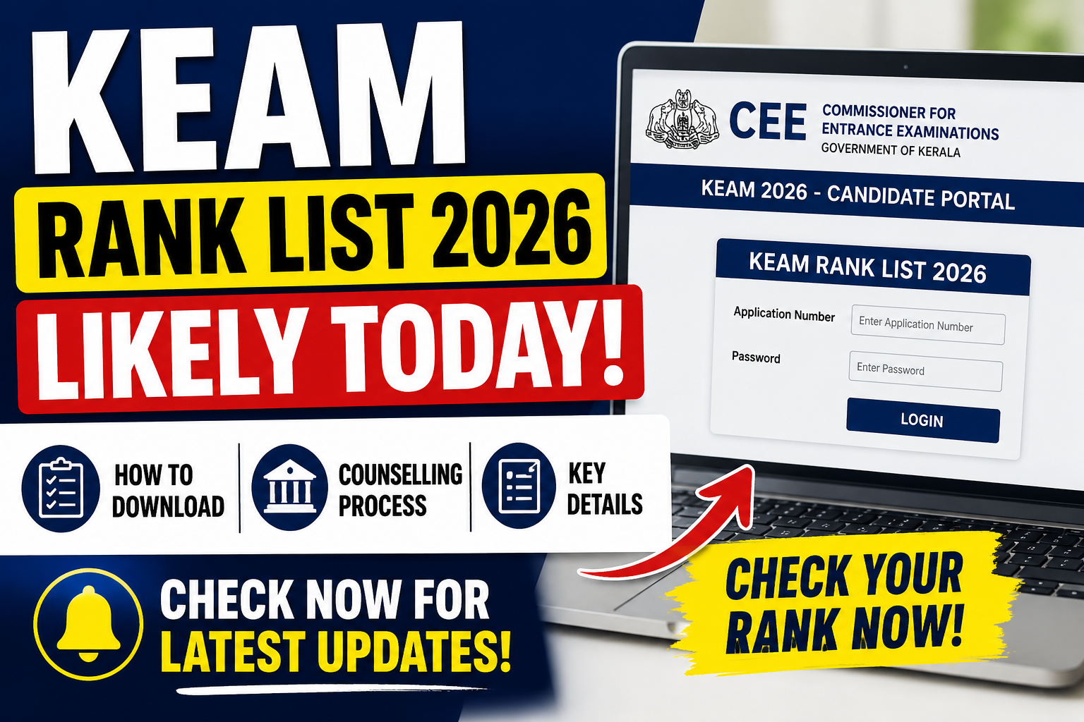 KEAM Rank List 2026 Likely Today