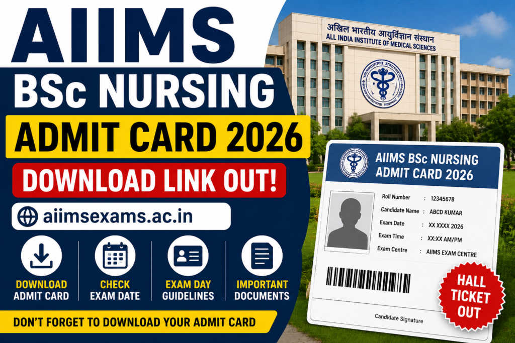 AIIMS BSc Nursing Admit Card 2026 Download Link