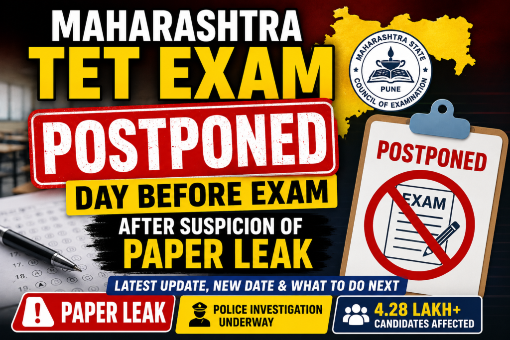 Maharashtra Teacher Eligibility Test Postponed Day Before Exam After Suspicion of Paper Leak