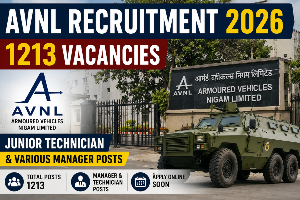 AVNL Recruitment 2026: 1213 Vacancies