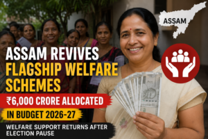 Assam Revives Flagship Welfare Schemes ₹6,000 Crore Allocated in Budget 2026–27 to Restart Social Welfare Programs
