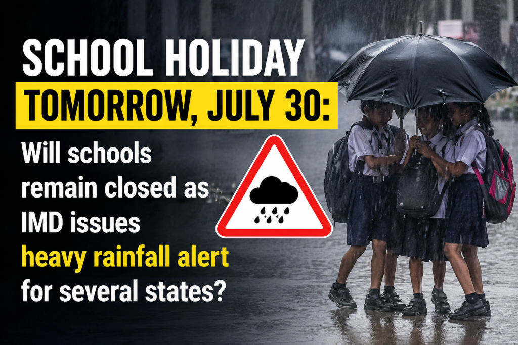 Heavy Rainfall Alert: School Holiday Notice