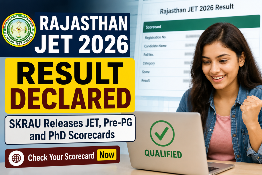 Rajasthan JET 2026 Results Declared