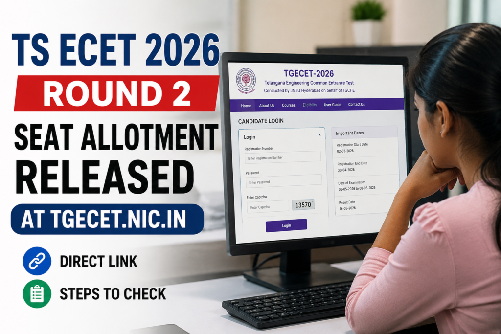 TS ECET 2026 Round 2 Seat Allotment Released