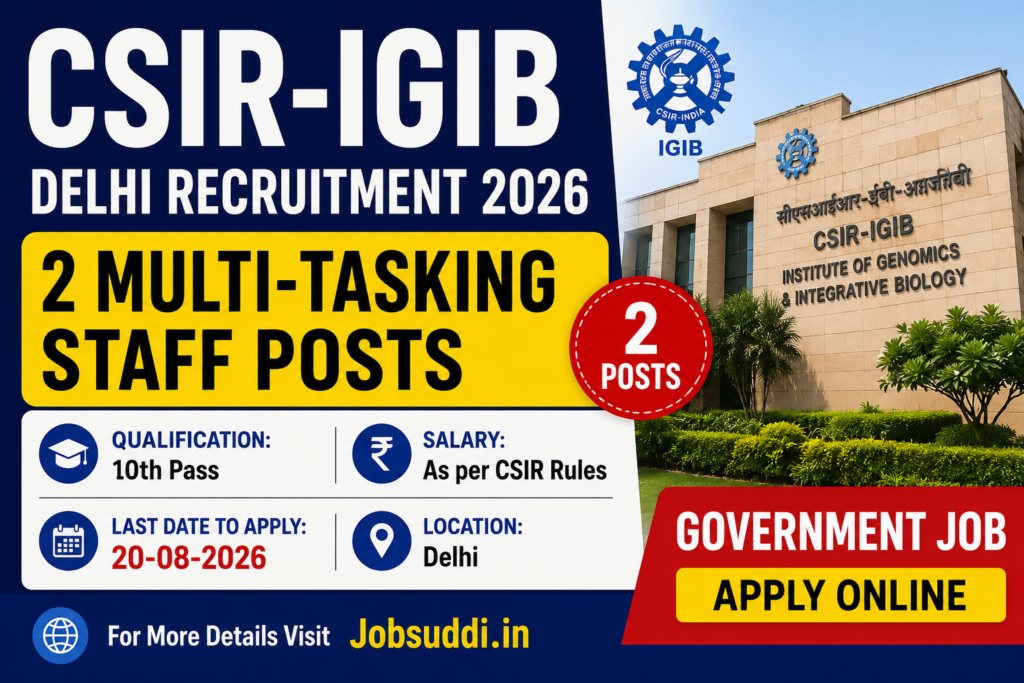 CSIR-IGIB Delhi Recruitment 2026