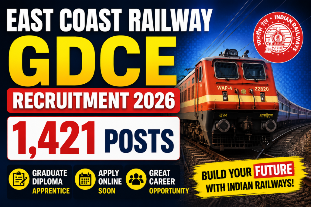 East Coast Railway GDCE Recruitment — 1,421 Posts