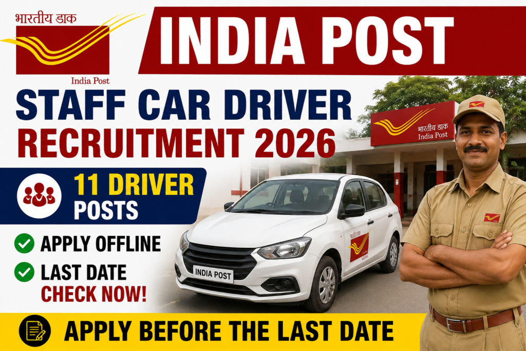India Post Staff Car Driver Recruitment 2026