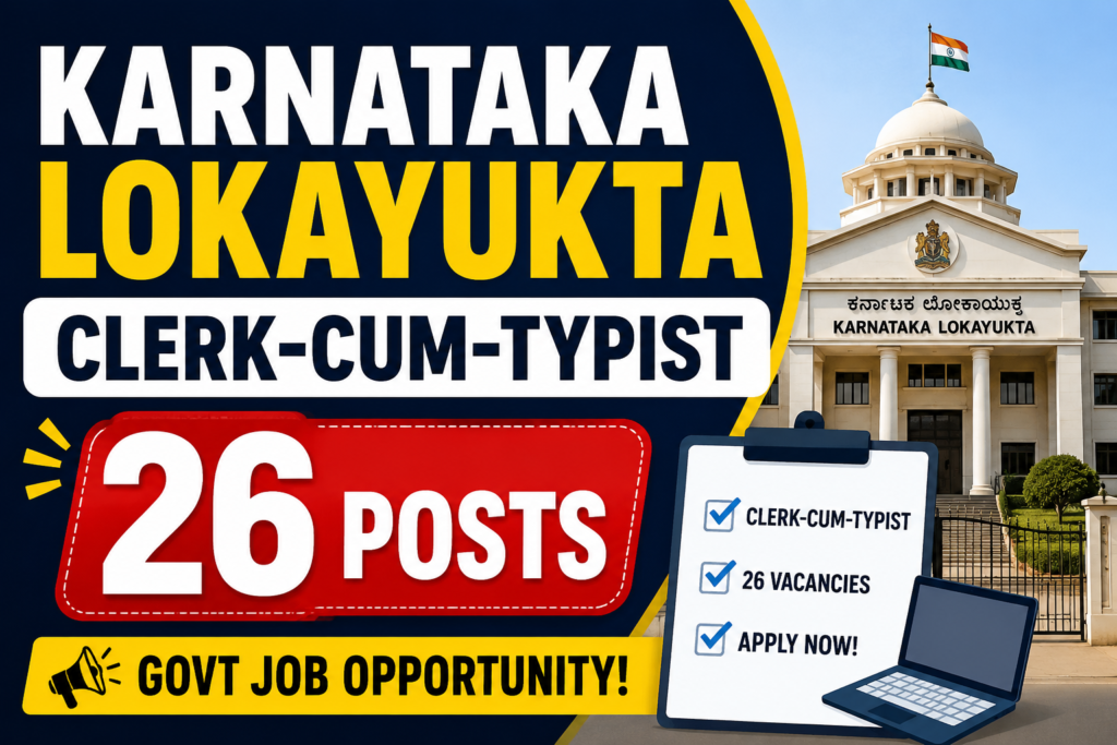 Karnataka Lokayukta Clerk Recruitment Poster