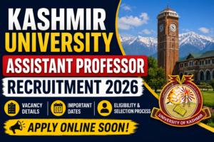 Kashmir University Recruitment 2026 Poster