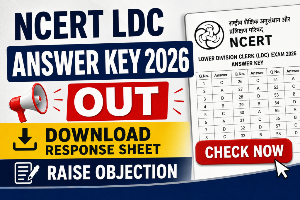 NCERT LDC Answer Key 2026 Out