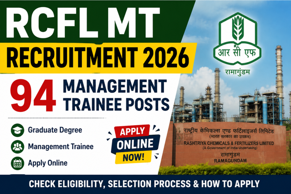 RCFL MT Recruitment 2026 Poster