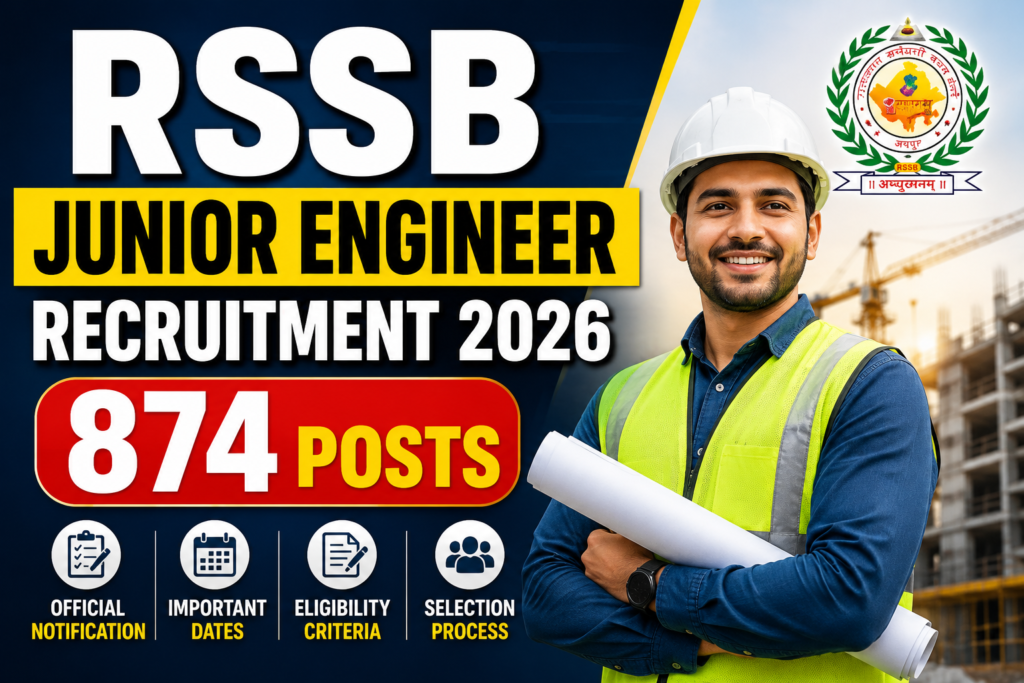 RSSB Junior Engineer Recruitment 2026 — 874 Posts
