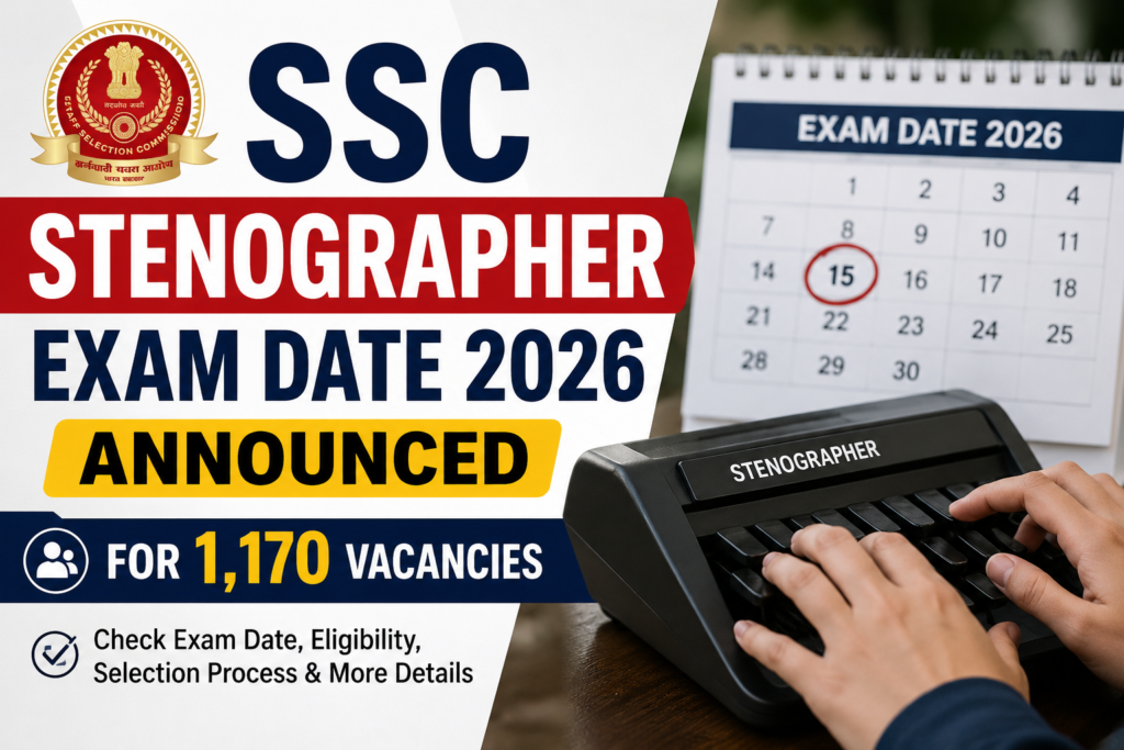 SSC Stenographer Exam Date 2026 Announced